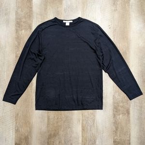 Men's Perry Ellis Black Textured Long Sleeve Shirt